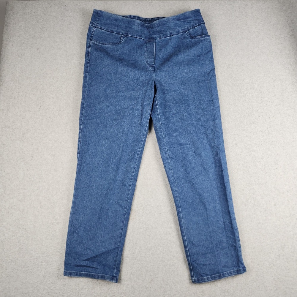 Alfred Dunner Jeans Women 12 Blue Denim Streetwear Y2K High Waisted Straight Leg